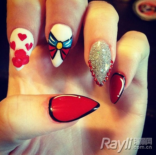 1001 mẫu nail dành cho nàng #039;mê#039; Thuỷ thủ Mặt Trăng - 9