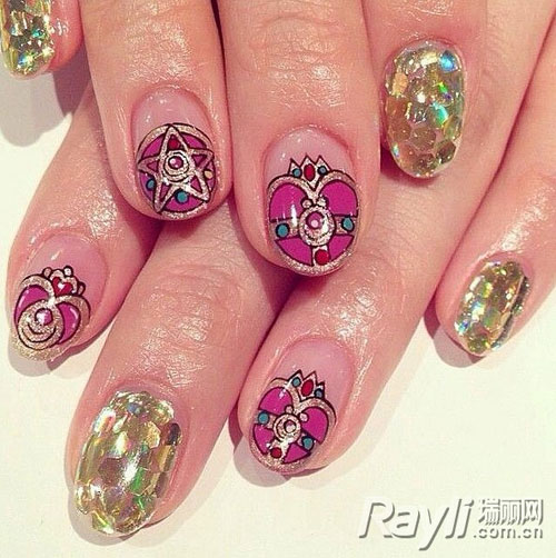 1001 mẫu nail dành cho nàng #039;mê#039; Thuỷ thủ Mặt Trăng - 10