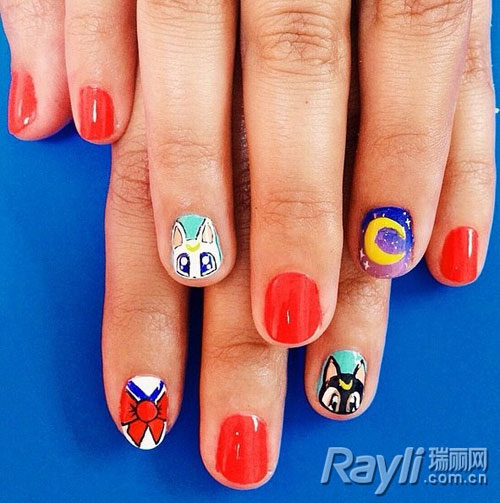 1001 mẫu nail dành cho nàng #039;mê#039; Thuỷ thủ Mặt Trăng - 2