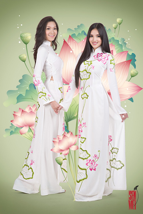 Thùy Dung, Huỳnh Bích Phương khoe sắc trong áo dài Đức Hùng - 1