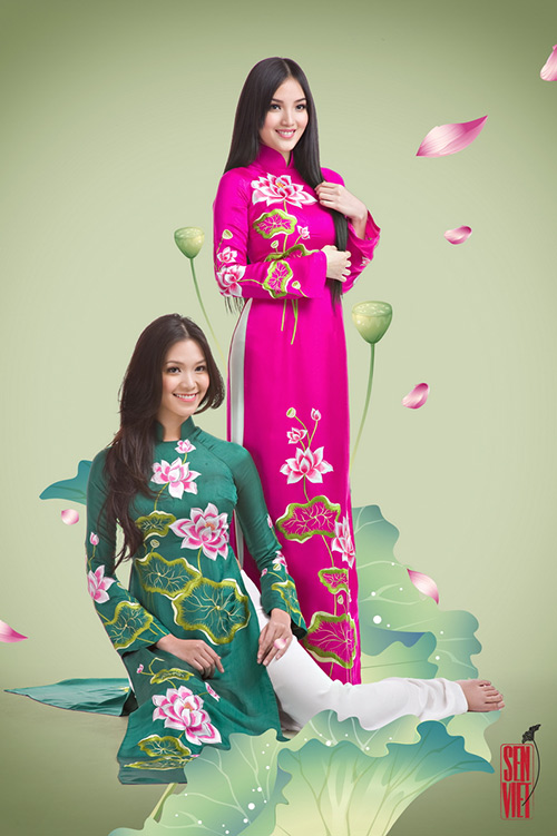 Thùy Dung, Huỳnh Bích Phương khoe sắc trong áo dài Đức Hùng - 8
