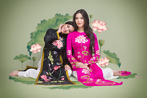 Thùy Dung, Huỳnh Bích Phương khoe sắc trong áo dài Đức Hùng - 9