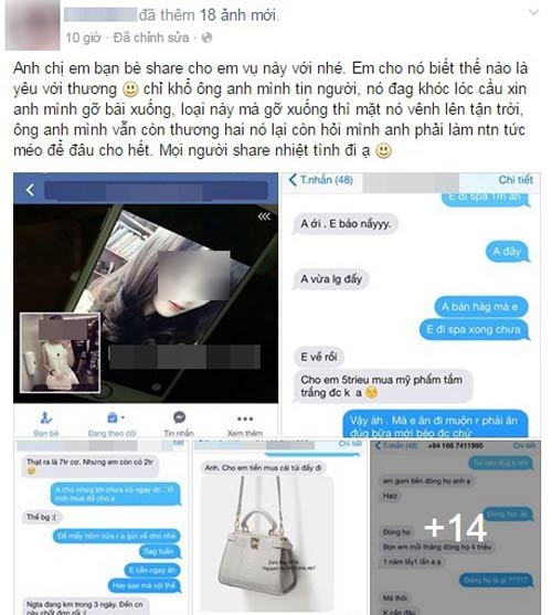 Xôn xao câu chuyện cô nàng quot;đào mỏquot; người yêu trắng trợn - 1