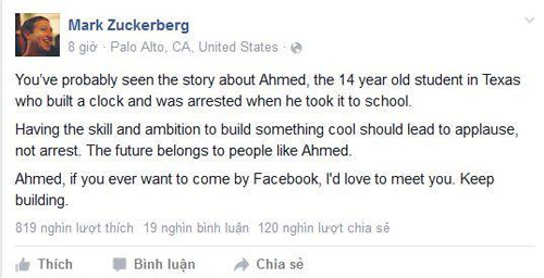 Mỹ: Nam sinh 14 tuổi bị bắt vì chế đồng hồ giống quả bom - 3
