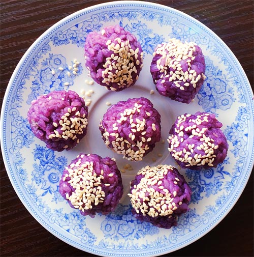 Thơm ngon xôi khoai lang tím - 7