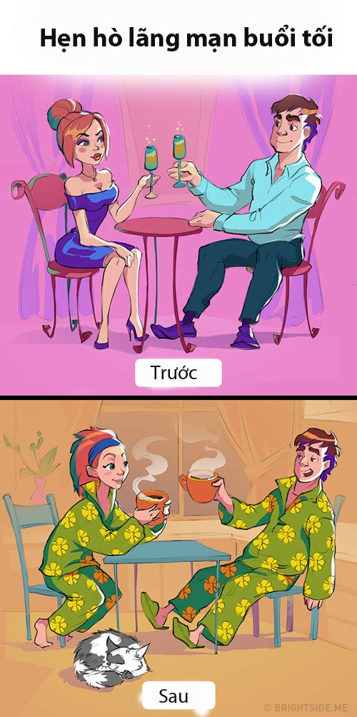 Sự khác nhau thú vị của các cặp đôi khi yêu và sau khi cưới - 1