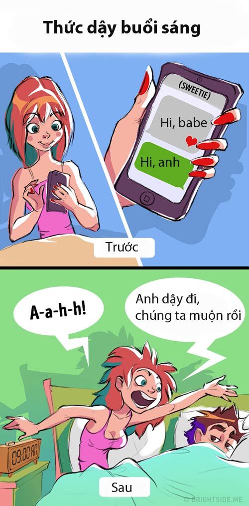 Sự khác nhau thú vị của các cặp đôi khi yêu và sau khi cưới - 2