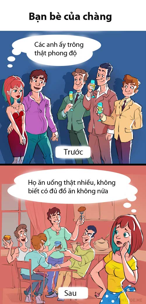 Sự khác nhau thú vị của các cặp đôi khi yêu và sau khi cưới - 5