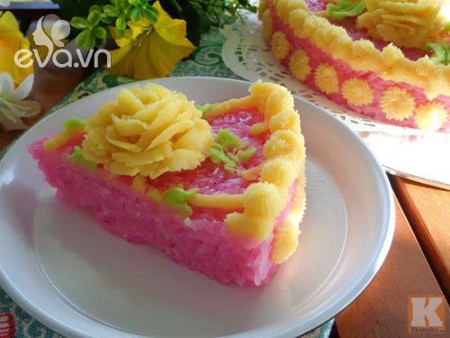 Điệu đà với xôi hoa vị lá cẩm đậu xanh vừa ngon vừa đẹp - 11