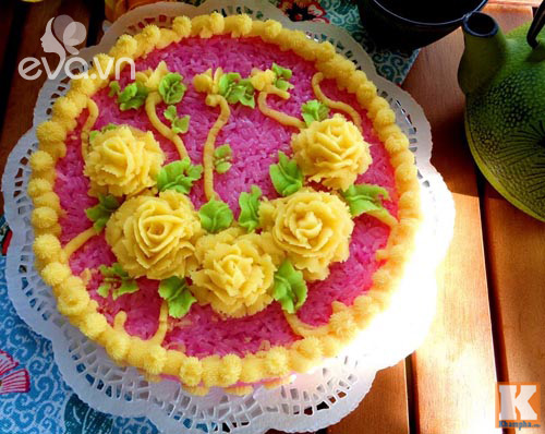 Điệu đà với xôi hoa vị lá cẩm đậu xanh vừa ngon vừa đẹp - 10