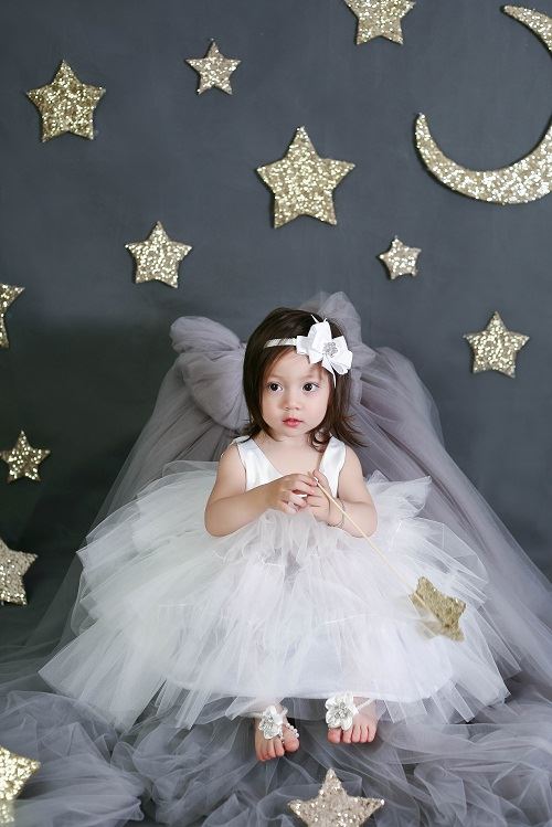 Đầm công chúa dự tiệc kiểu choàng vai cho bé gái 2-10 tuổi màu trắng  CVG40033W | Bé Cưng Shop
