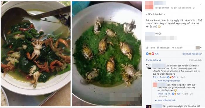 Hết nhổ trụi đầu vịt đến bát canh cua ra mắt nhà chồng khiến dân mạng bấn loạn - 1