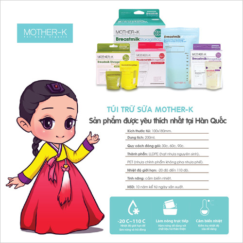 #039;Cơn sốt#039; túi trữ sữa cảm biến nhiệt Mother-K Hàn Quốc - 1