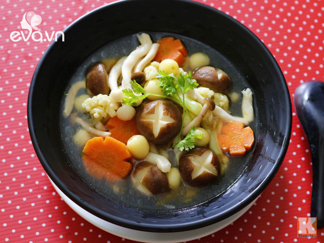 Canh nấm chay thơm ngon Rằm tháng 7 - 4