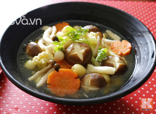 Canh nấm chay thơm ngon Rằm tháng 7 - 5