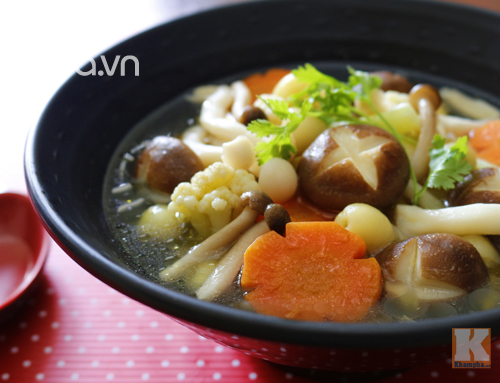 Canh nấm chay thơm ngon Rằm tháng 7 - 6