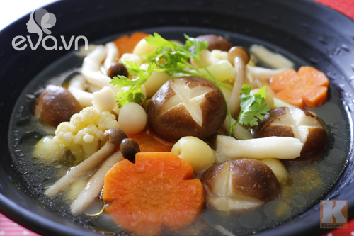 Canh nấm chay thơm ngon Rằm tháng 7 - 7