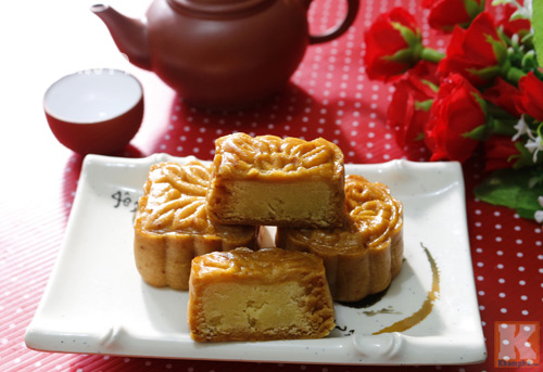 Bánh Trung thu nướng nhân đậu xanh thơm ngon - 9