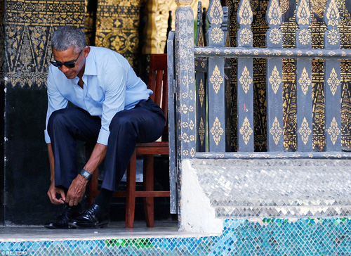 Tổng thống Obama dạo phố, uống nước dừa ở Lào - 7