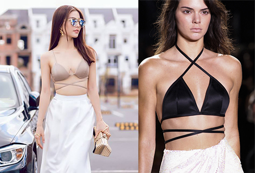 Kendall Jenner bất ngờ quot;mặc lạiquot; áo lót của Diễm My 9x - 1
