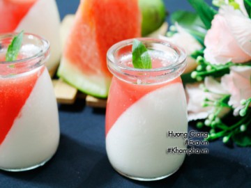Cách làm panna cotta sữa dưa hấu chuẩn vị cực ngon