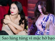 Thời trang - Lỡ mặc hở bạo, Hồ Ngọc Hà, Hạ Vi lúng túng lo che trên chắn dưới