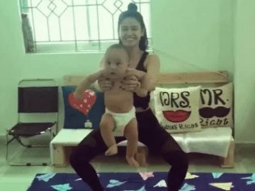 [Video] Trương Quỳnh Anh gây tranh cãi vì vừa tập thể dục vừa bế trẻ nhỏ
