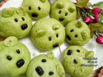 Sáng nghỉ lễ vào bếp làm ngay bánh bao chay vị trà xanh thơm lừng mát mắt