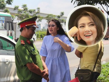 Diễn viên Ngọc Lan bị quay hình khi đang lớn tiếng la lối CSGT