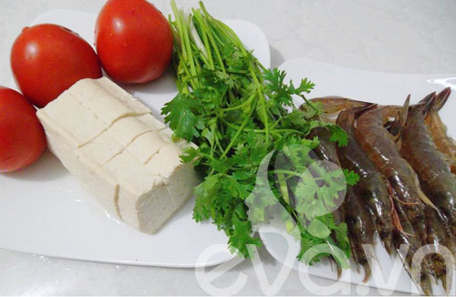 Canh tôm, đậu phụ đơn giản mà ngon - 1