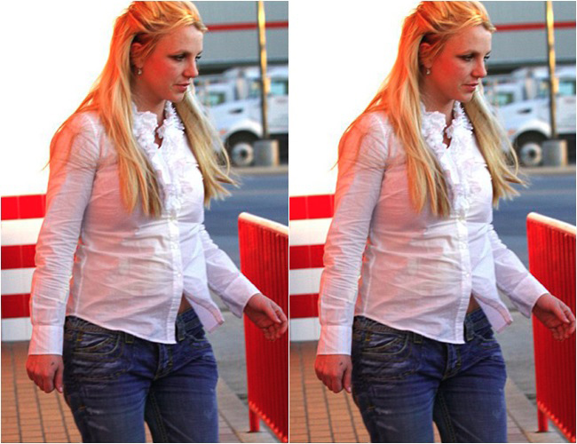 Britney Spears với hình ảnh vòng 2 to và ngấn mỡ, nữ hoàng nhạc Pop 'xấu xí' đi rất nhiều khi tăng cân quá đà thế này.
