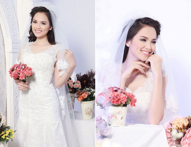 Mặc kệ những tin đồn về chuyện kết hôn của cô, Diễm Hương vẫn tự tin diện váy cưới và chia sẻ chuyện tình yêu.
