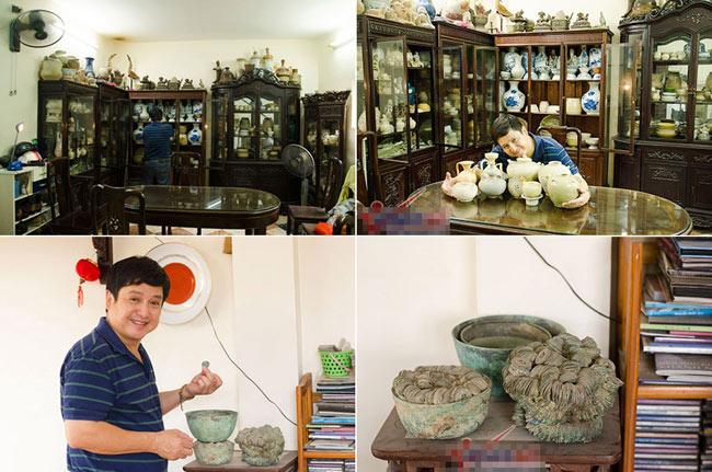 Mọi ngóc ngách trong ngôi nhà đều được tận dụng để trưng bày bộ sưu tập, thỏa mãn niềm đam mê sưu tập đồ của của Chí Trung.
