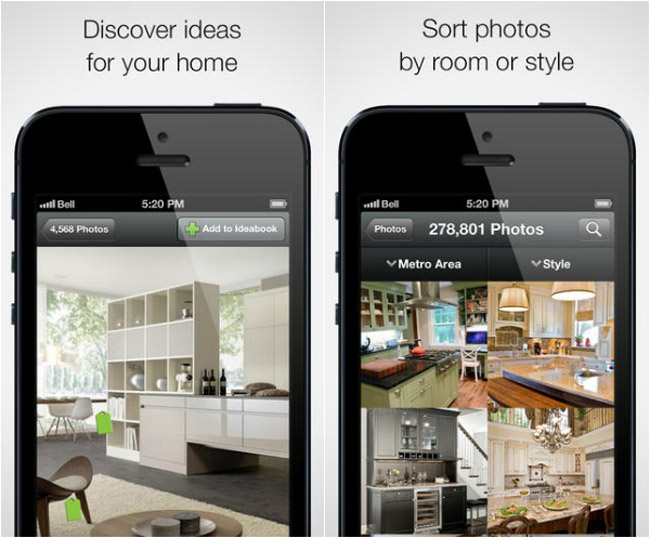 2. Houzz Interior Design Ideas

Ứng dụng “Houzz” này cũng chứa hàng loạt những hình ảnh trang trí nhà cửa, tập trung vào mục đích truyền cảm hứng cho người dùng. Nhưng nó cũng cho phép bạn lưu lại những hình ảnh yêu thích thành bộ sưu tập của riêng mình và có thể xem lại sau.

Ứng dụng được tích hợp trên hệ điều hành iTunes và Android.
