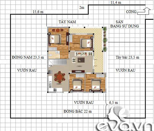 Xây 121m2 nhà vườn Hải Dương nổi trội - 1
