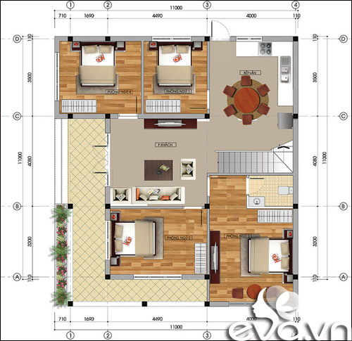 Xây 121m2 nhà vườn Hải Dương nổi trội - 2
