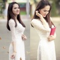 Thời trang - Hương Giang Idol tinh khôi trong tà áo dài trắng