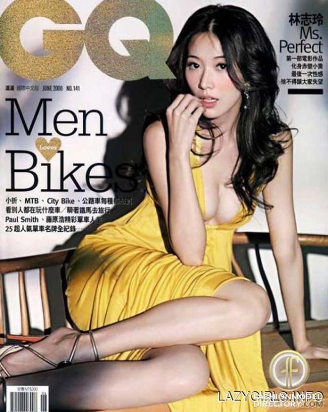 Lâm Chí Linh diện đầm vàng gợi cảm trên bìa tạp chí.
