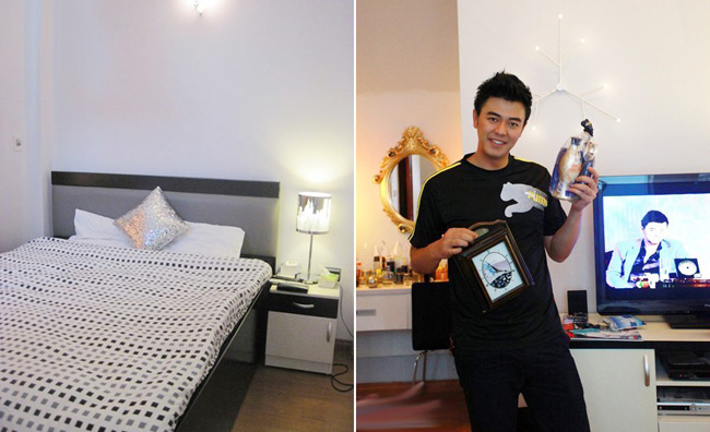 Phòng ngủ của Phan Anh và Tuấn  Tú đều trang trí rất đơn giản.
