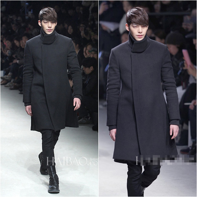 Trên sàn catwalk, Kim Woo Bin là một chân dài 'băng giá' với gương mặt rất lạnh lùng.
