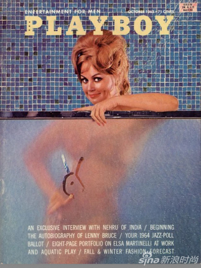 Người đẹp Teddi Smith trên trang bìa Playboy số tháng 10 năm 1963.
