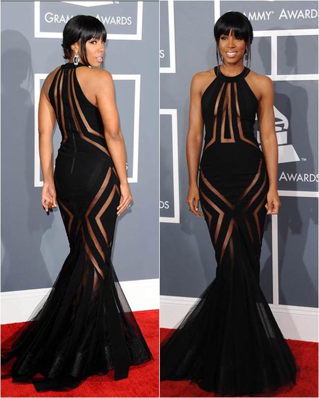 Đường cut-out 'hiểm hóc' trên chiếc váy của Kelly Rowland giúp cô thu hút hoàn toàn sự chú ý khi xuất hiện trên thảm đỏ.
