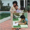 Xem & Đọc - Con trai Cát Phượng "cực khổ" học bài ở phim trường