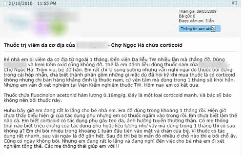 Cảnh báo con hoại tử vì thuốc viêm da - 1