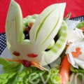 Bếp Eva - Tỉa giỏ hoa quả hình con thỏ ngộ nghĩnh