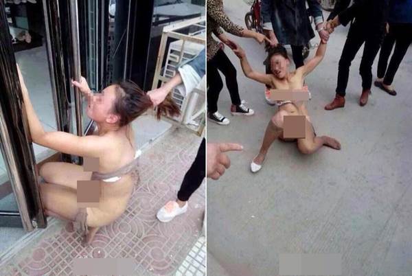 Sốc: Gái trẻ bị đánh ghen túi bụi, lột sạch giữa phố - 3