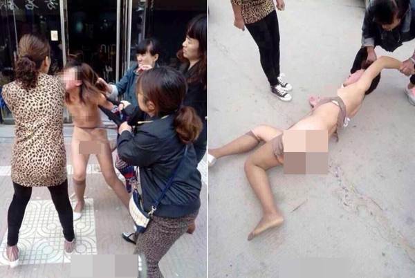 Sốc: Gái trẻ bị đánh ghen túi bụi, lột sạch giữa phố - 2