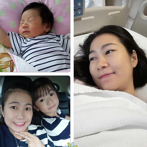 Con gái Thanh Thảo Hugo âu yếm em trai 2 tuần tuổi - 2