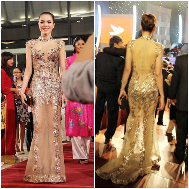 Chiếc váy xuyên thấu của Quách An An vào năm 2012 cũng khiến cô nhận phải nhiều chỉ trích.
