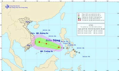 Áp thấp nhiệt đới mạnh lên thành bão số 4 - 1
